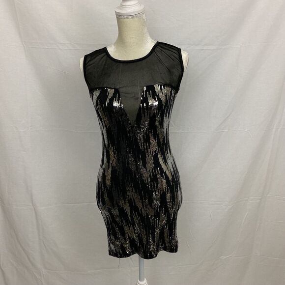 womens agaci black dress with silver sequence XS ? - Picture 1 of 8